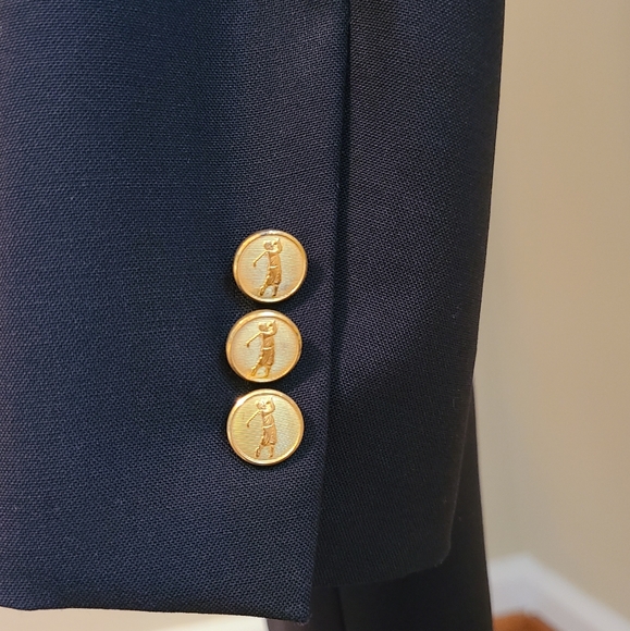 Bobby Jones Black Golf Sport Coat 100% Wool Blazer 40S Gold Buttons Made In USA - Picture 7 of 9